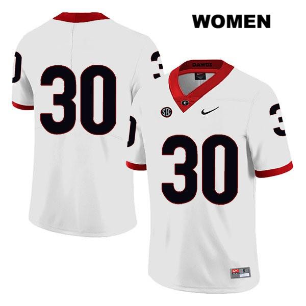 Georgia Bulldogs Women's Tae Crowder #30 NCAA No Name Legend Authentic White Nike Stitched College Football Jersey GBI3856XL